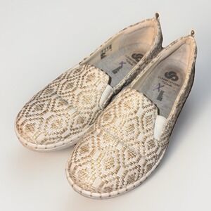 Clarks Cloudsteppers Step Woven Slip on Loafer Natural‎ Size 7.5 M